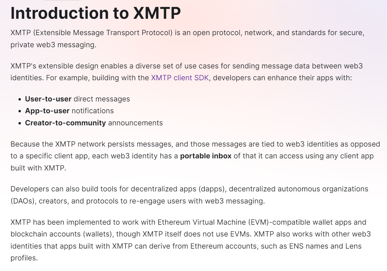 XMTP product / service