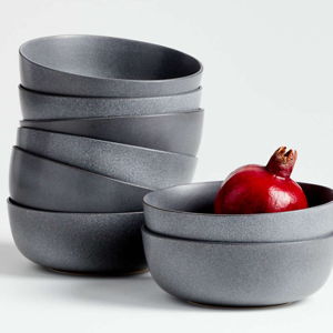Wren Matte Dark Grey Cereal Bowl, Set of 8