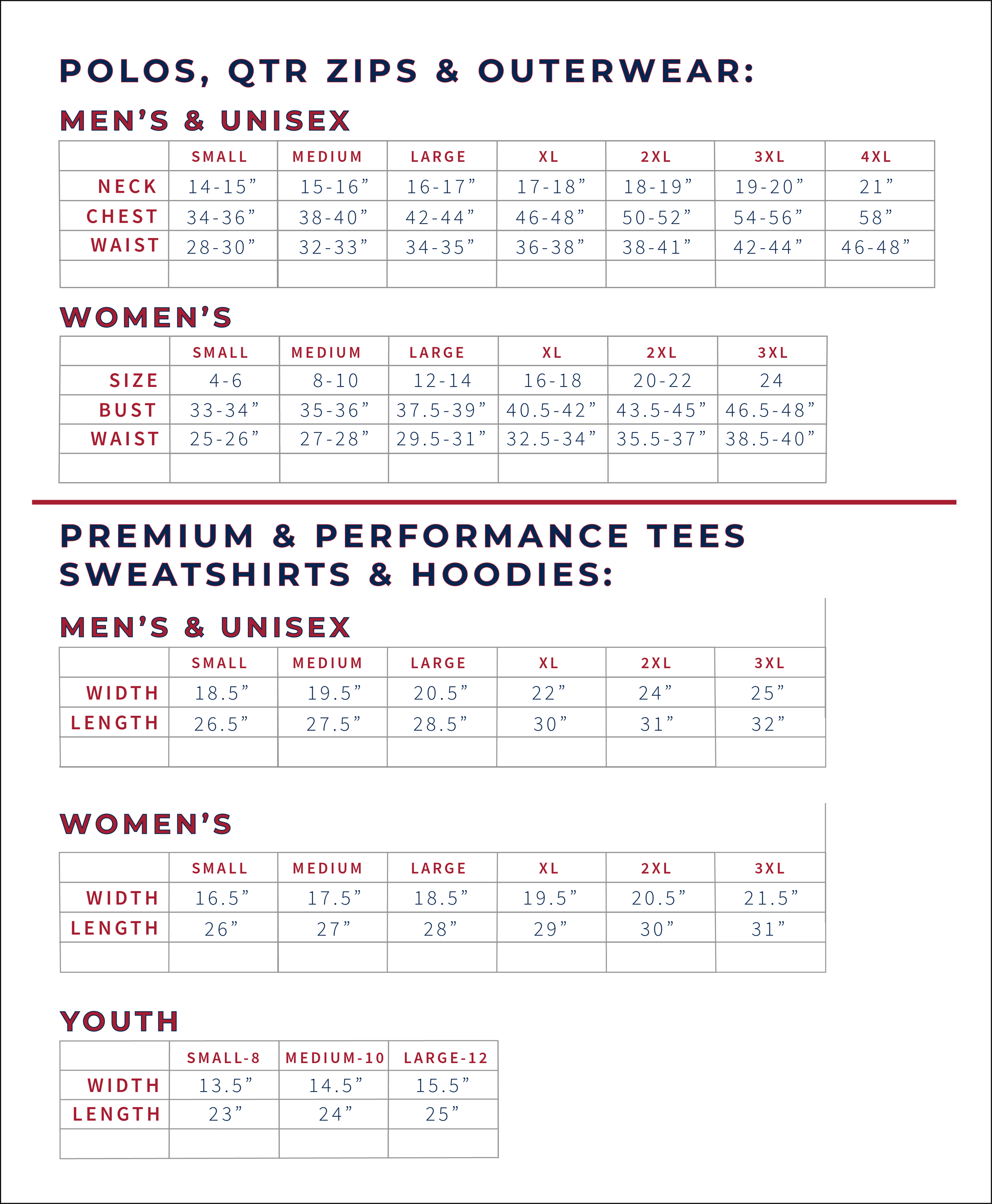 Standard US Clothing Size Guide For Women And Men