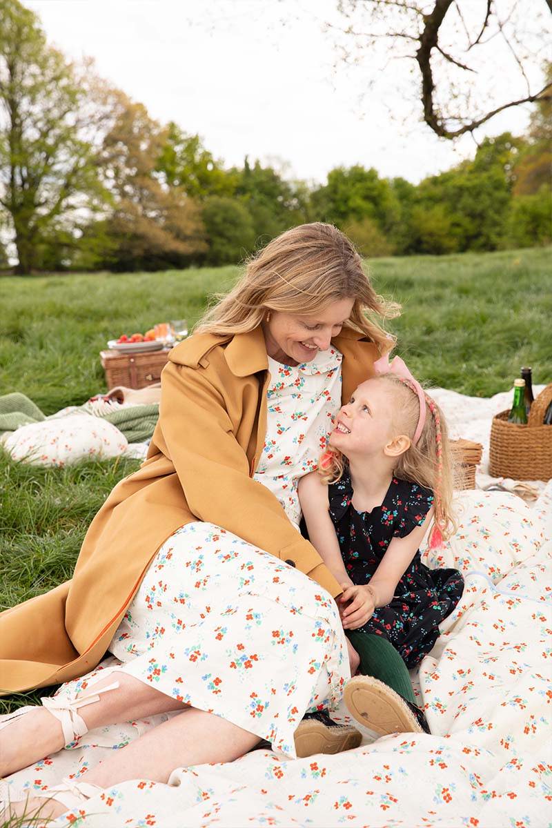 Candice Lake and her daughter Olympia match in YOLKE x Penelope Chilvers
