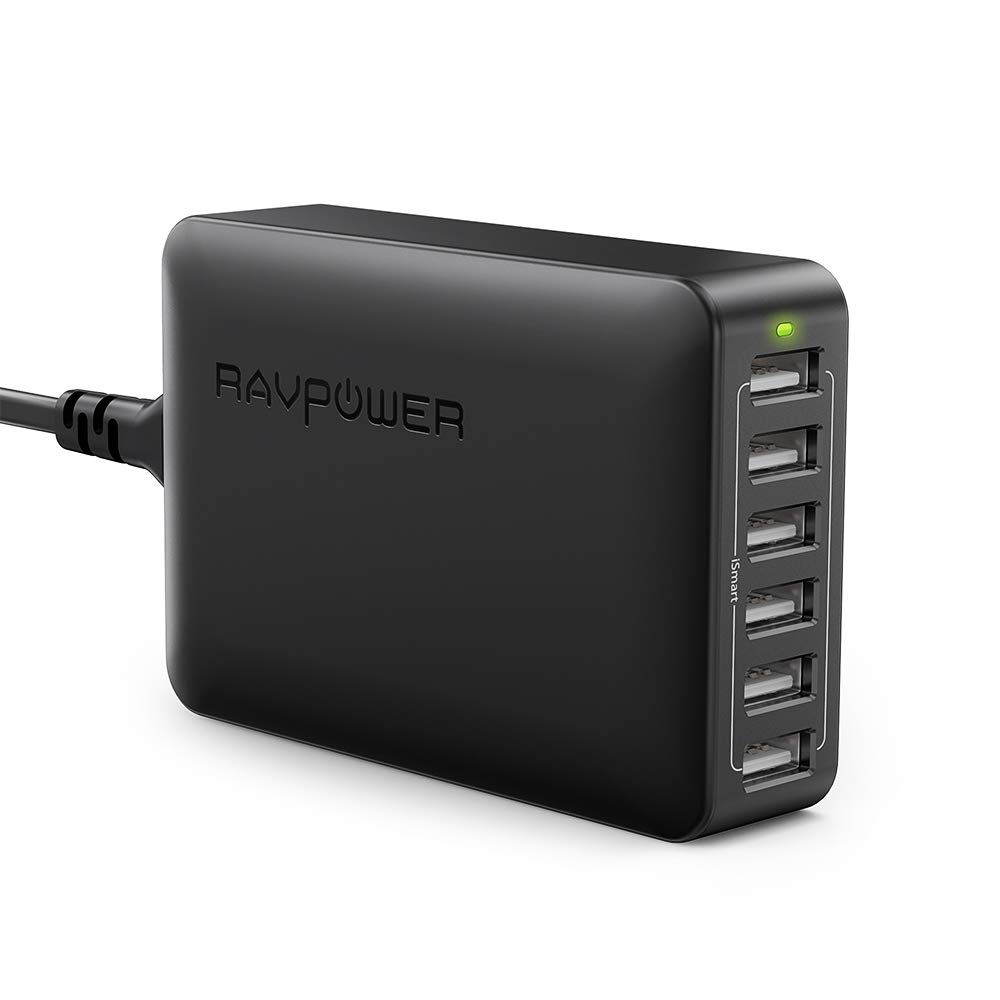 Ravpower 6 Port Usb Charger Desktop Charging Station With Ismart Rp Pc028 Vs Ravpower Hybrid Charger And Power Bank Rp Pb125 Slant