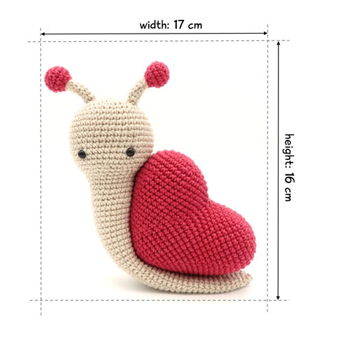 Valentine Snail, Crochet Pattern, Amigurumi