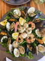 shellfish salad on wild greens