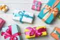 colorful wrapped gifts