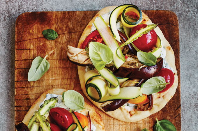 Pain naan aux légumes