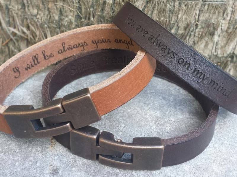 Laser Cutting Leather bracelets 03