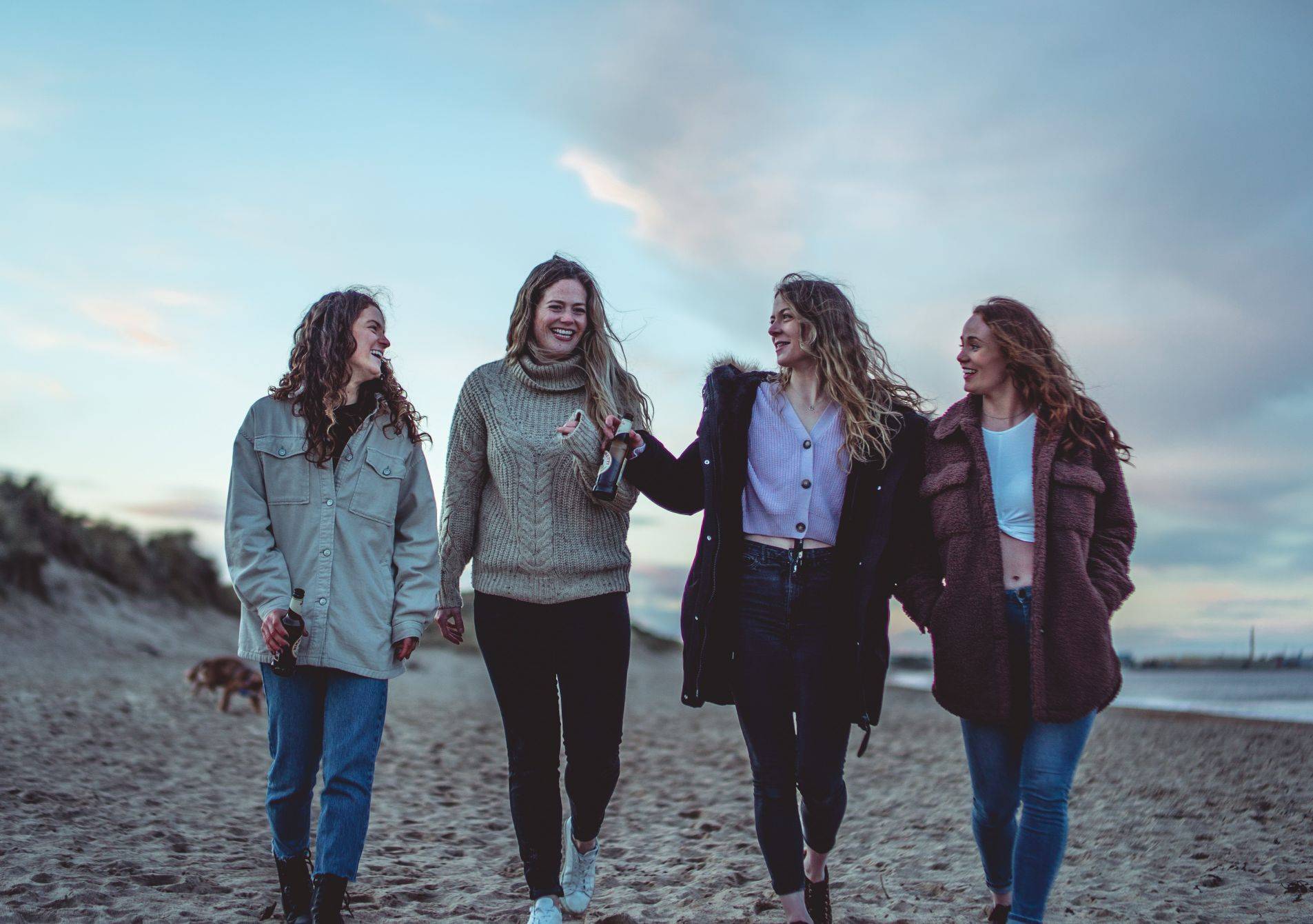 Image of girls walking on beach