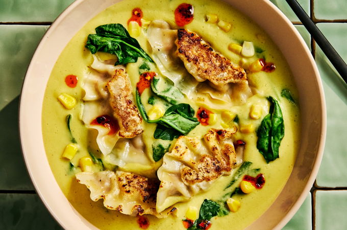 Corn, Coconut Milk and Dumpling Soup