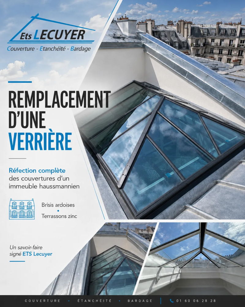 Remplacement de verrière : Expertise Haussmannienne