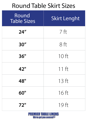 round table skirts sizes table