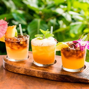 A round of mai tais for the newlyweds