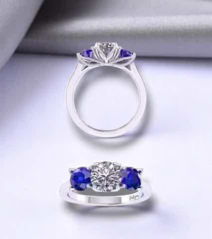 Bespoke diamond and sapphire rings - Pobjoy Diamonds Surrey