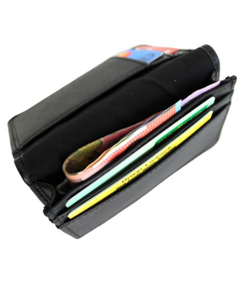 Quality Full Grain Cow Hide Leather Wallet / Card Holder. Black. Style No: 11014 - Image 14