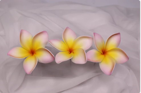 Blushing Sunrise Frangipani Real Touch (6 Pack) - Realistic Artificial Flowers - Image 4
