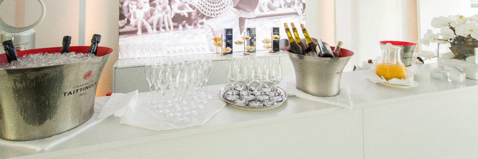 Champagner Bar Theke mieten für Apéro Event oder Produkte Promotion Anlass