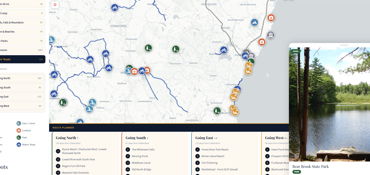 Interactive Scenic Map of New England Motorcycle Routes near Chelmsford, MA