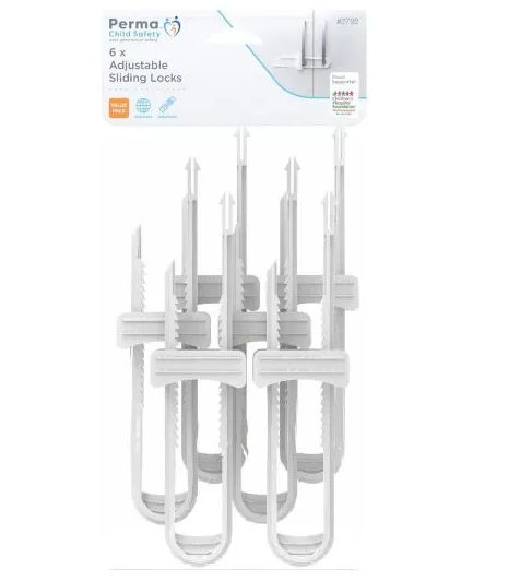 Safety Adjustable Sliding Locks - 6 Pack
