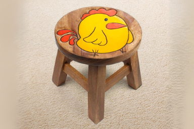 Children's Wooden Stool Chicken Themed Chair Toddlers Step sitting Stool