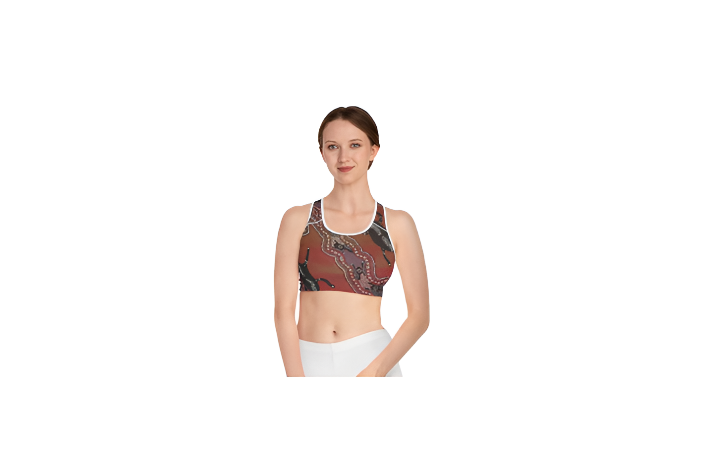Vibrant Lizard Print Sports Bra, Compression Fit Activewear with comfort - Image 4