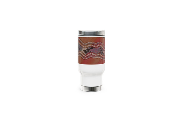 Abstract Art Stainless Steel Travel Mug, Spill-Resistant Coffee Cup