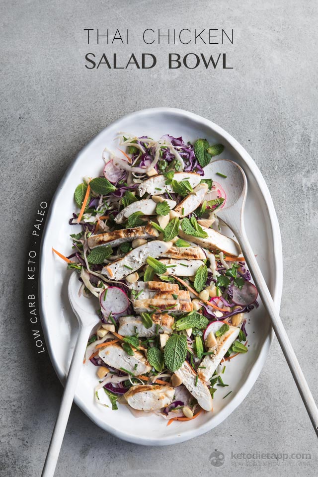 Low-Carb Thai Chicken Salad Bowl