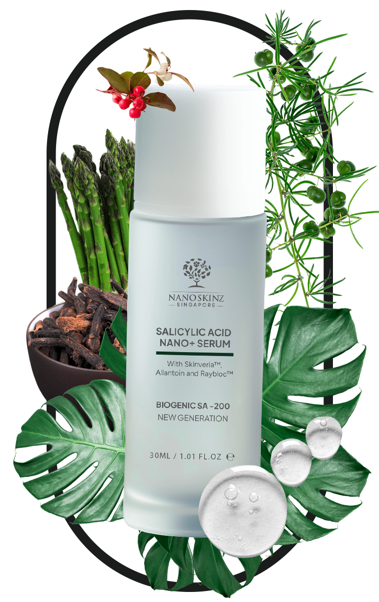 A bottle of Nano Singapore's best probiotic supplement surrounded by fruit