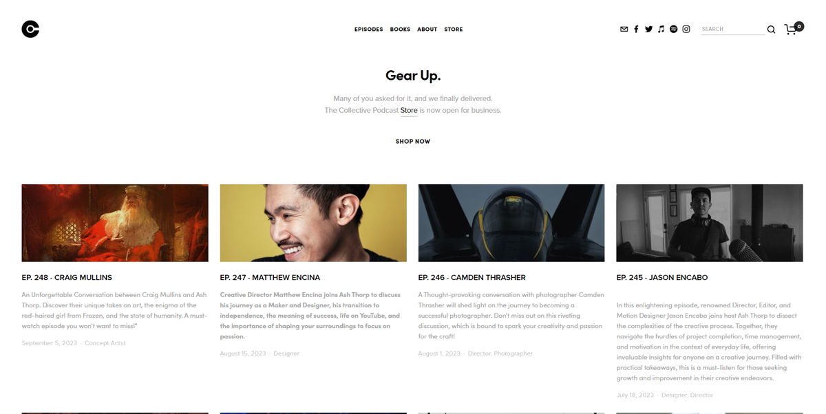 Screenshot of The Collective Podcast, from the podcast websites collection.