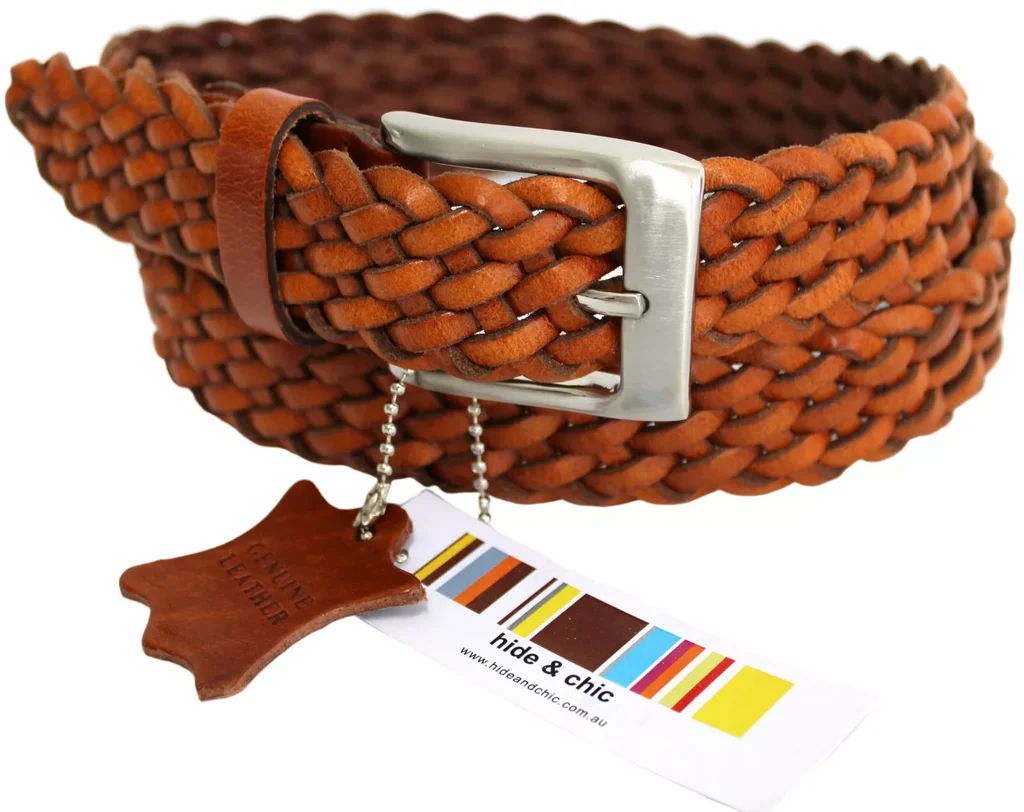 Quality Full Grain Genuine Leather Braided Belt. Style No: 41027 Hide & Chic - Image 4