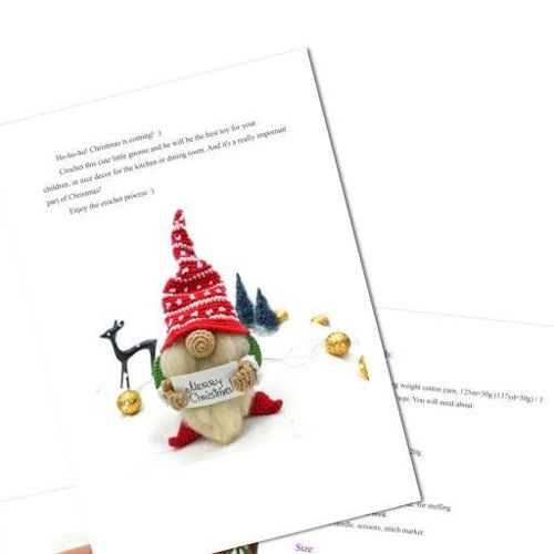 CHRISTMAS GNOME Crochet pattern PDF - Holiday Gnome Winter Gnome Xmas Crochet Pattern Scandinavian Gnome Amigurumi Pattern Christmas Crochet