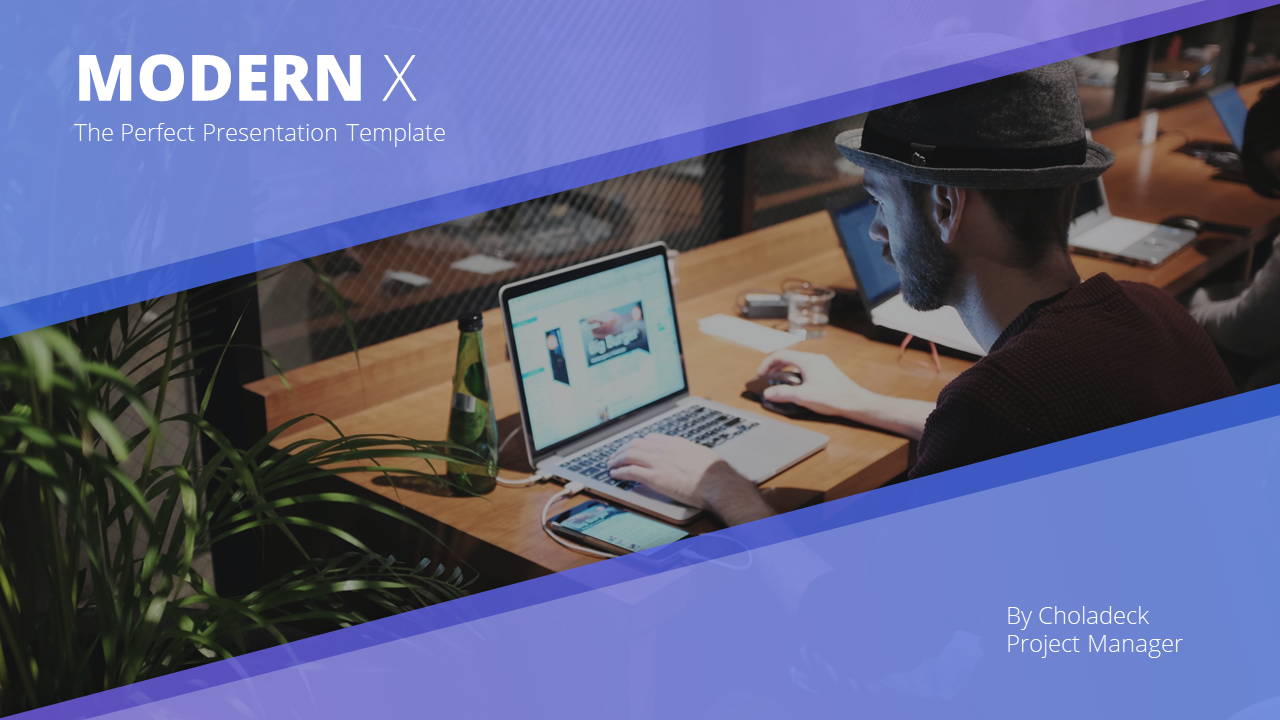 Modern X  Company Profile Presentation Template Title Page