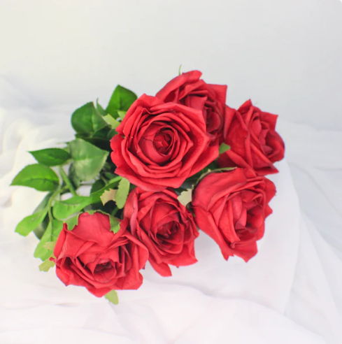 Red Large Real Touch Rose - Realistic Artificial Flowers - Image 2