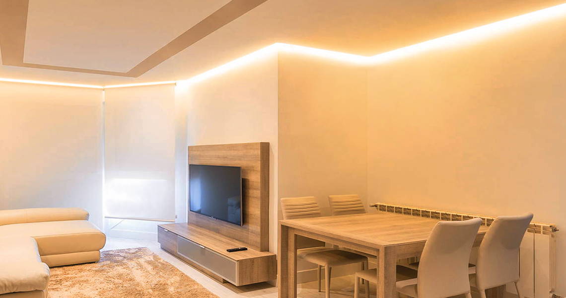 3000k Warm White LED Strips Living Room