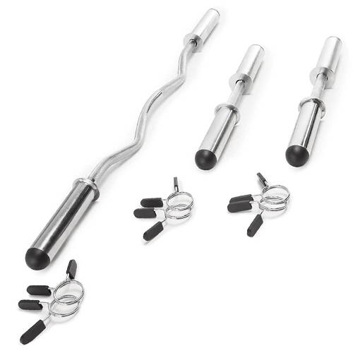 Marcy Olympic Hollow Bar Kit Chrome Curl Bar