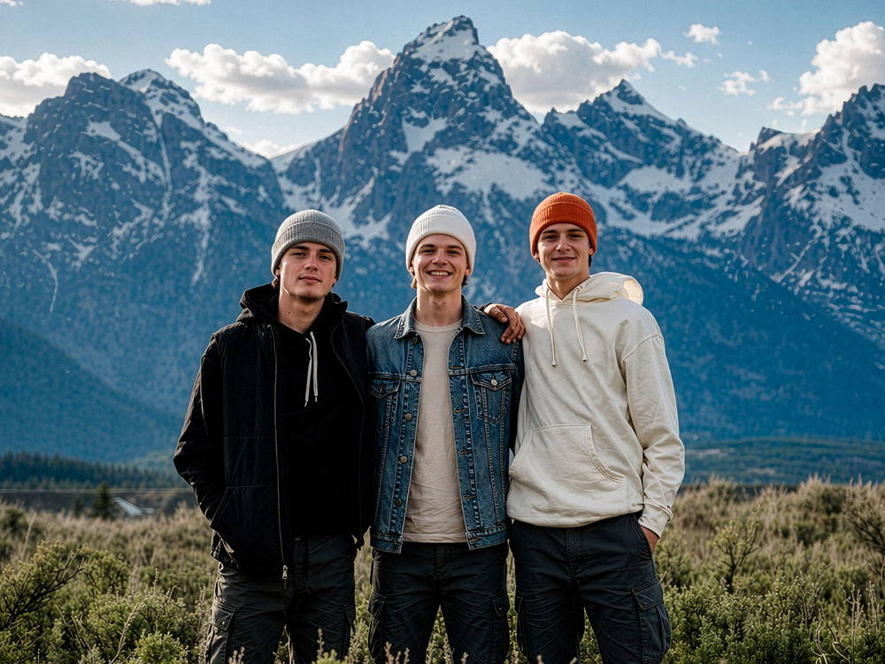 Kootenay Knit & Apparel logo over a snowy Canadian mountain landscape