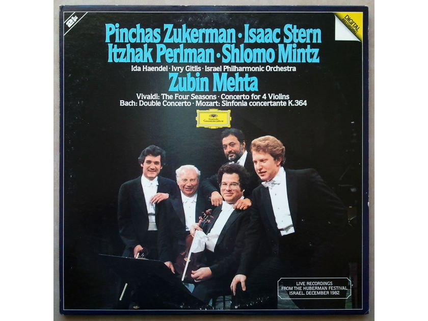 DG/Zukerman, Stern, Perlman, Mintz/Vivaldi - Four Seaseons, Concerto for 4 Violins, Bach Double Concerto, Mozart Sinfonia Concertante / 2-LP set / NM