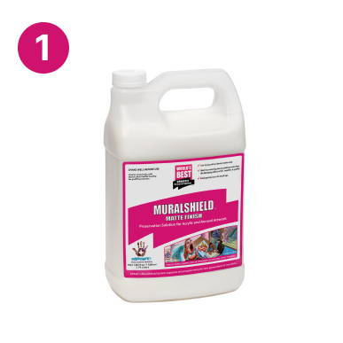 Step 1 of MuralShield Matte Process