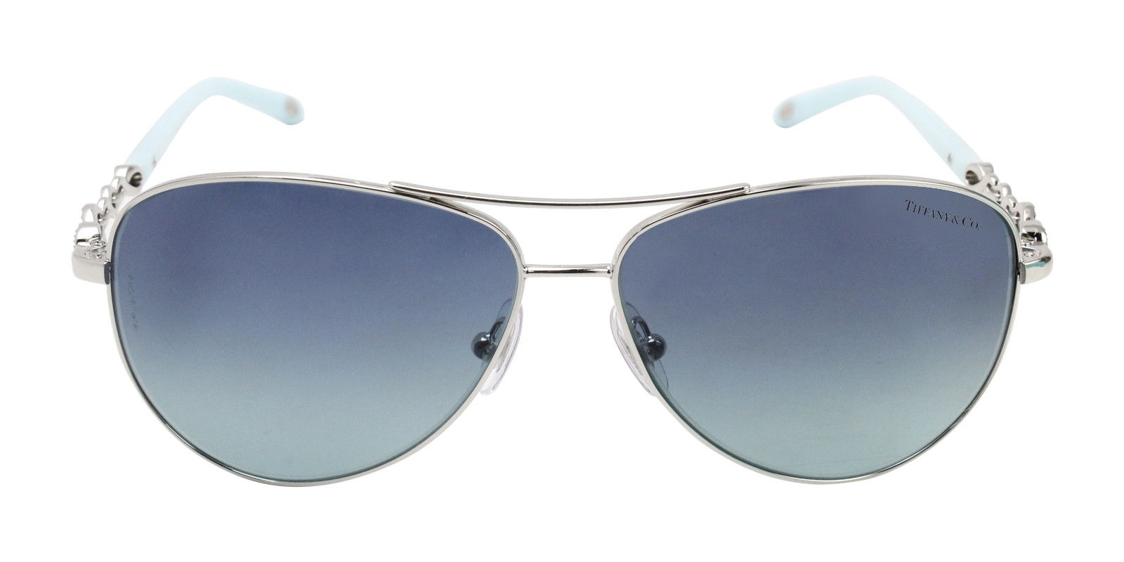 TIFFANY WOMEN'S TF3049B SILVER  BLUE LENS SUNGLASSES