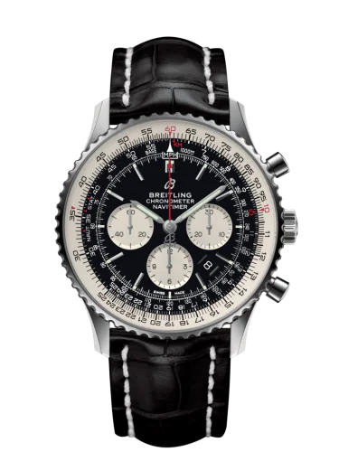 Navitimer 1 B01 Chronograph 46 Stainless Steel / Black / Croco / Pin