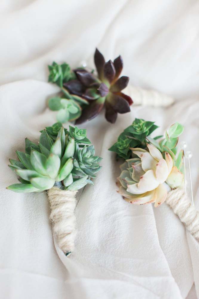 succulent boutonniere wedding groom