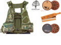 Knight & Hale Run N’ Gun 200 Turkey Vest in Mossy Oak Greenleaf, Ol'Yeller Pot Call, HD Long Range Hen Box Call and HD Slate Pot Call