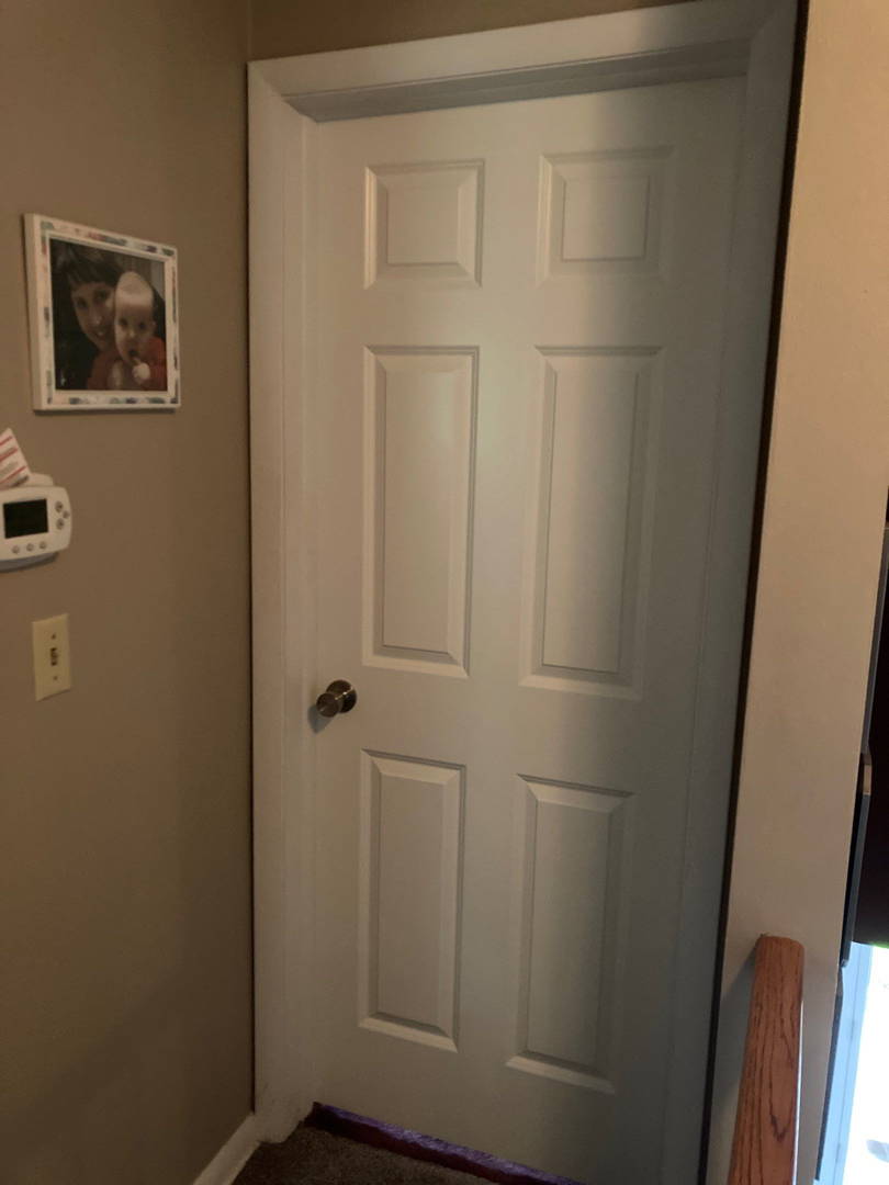 Interior door in a room