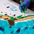 coast line acrylic pouring abstract art with Olga Soby coast line acrylic pouring abstract art with Olga Soby