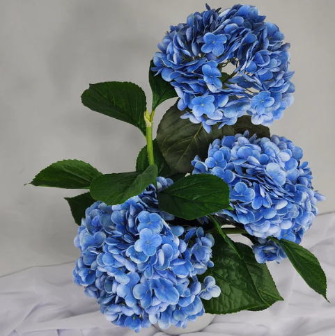 Dark Blue Hydrangeas in Ceramic Vase - Realistic Artificial Flowers - Image 3