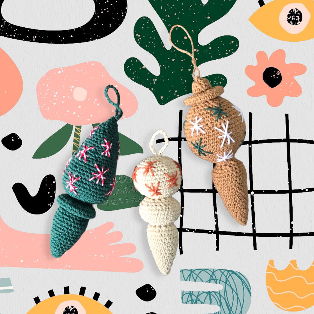 Haakpatroon knotsgekke kerstballen