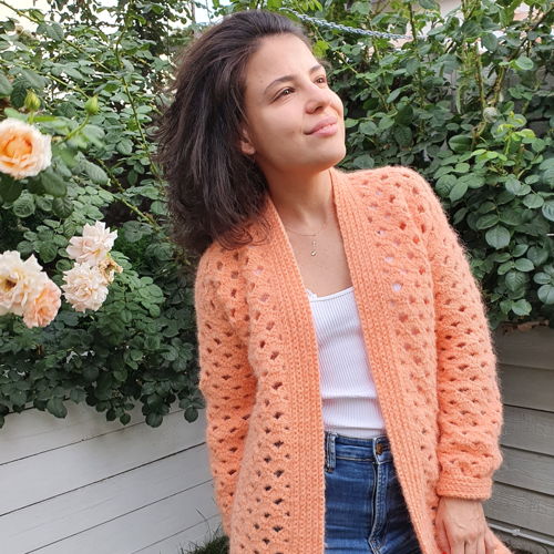 Cardigan simple and easy with arcade stitch