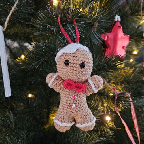 Amigurumi - Peperkoekmannetje Koekie en koekemannetje kerstboomhanger