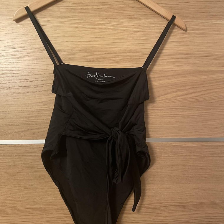 Belted black swimsuit 437