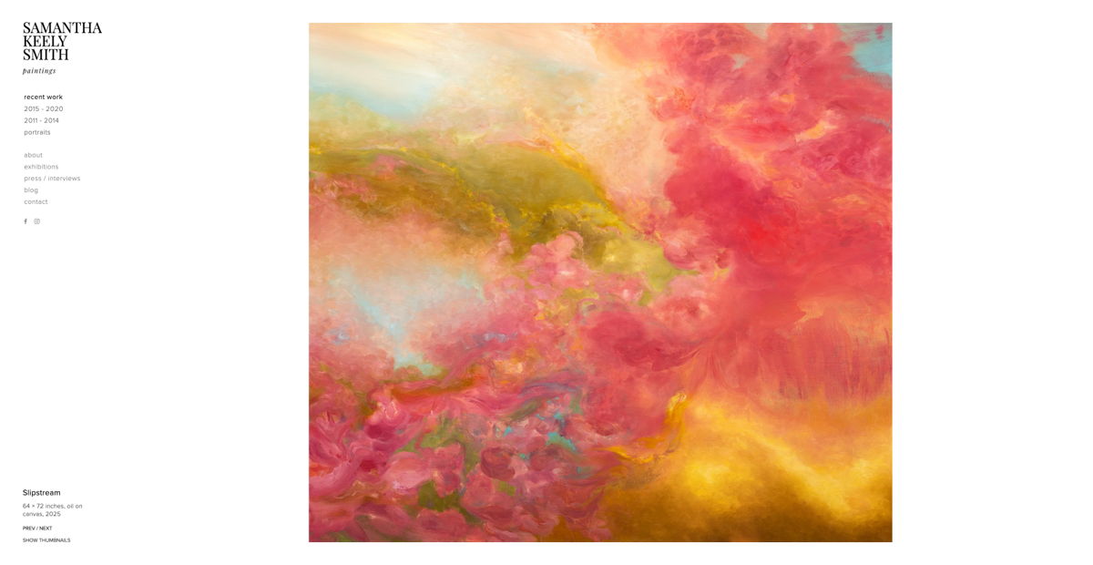 Screenshot of Samantha Keely Smith, from the art portfolios collection.