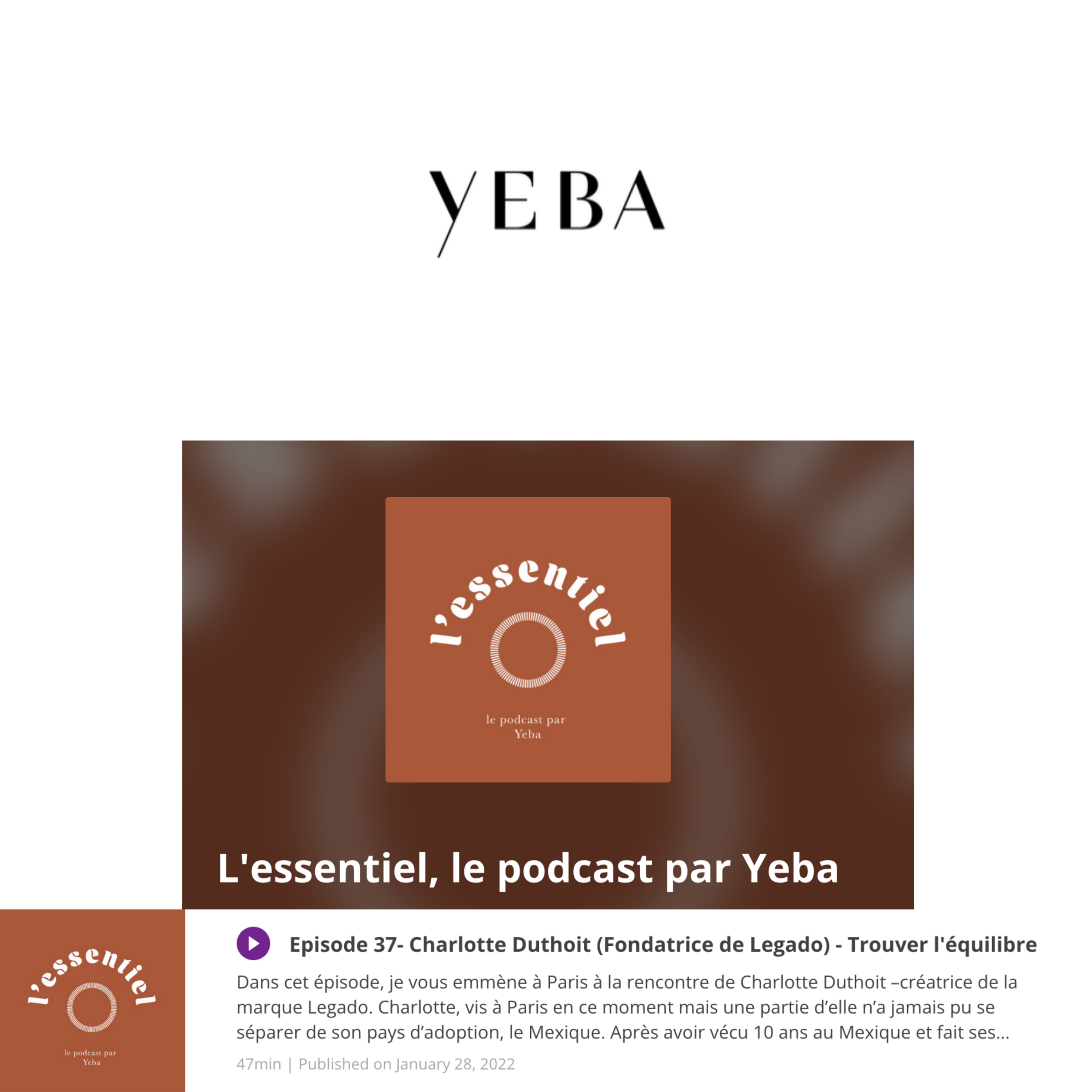 podcast Legado Charlotte Duthoit et Yeba 
