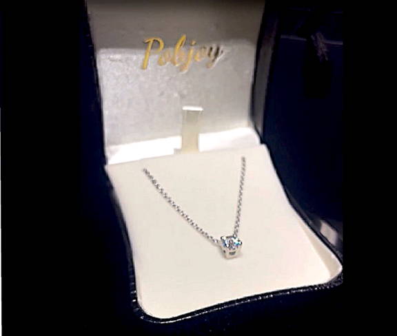 Diamond solitaire pendant necklaces. Pobjoy Diamonds